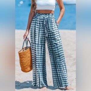 NWT CupShe Spun Sugar Tie-Dye Pants size Large